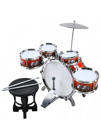 Детская барабанная установка барабаны с тарелкой стульчиком для детей мальчиков девочек 57х40х50 см (476419-Prob) Unbranded (280957222)