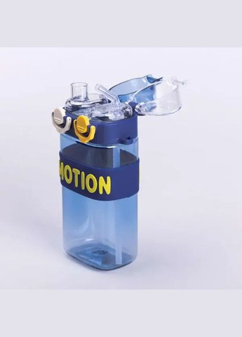 Пляшка для води з трубочкою 550 мл спортивна пластикова пляшка для тренувань Синя HP-14-49BL Yiwu (326177858)