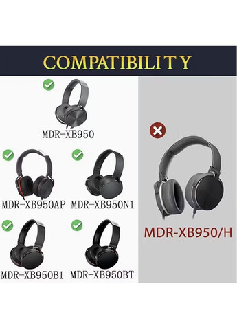 Амбушюры для наушников MDR-XB950, MDR-XB950BT, MDR-XB950N1, MDR-XB950B1, MDR-XB950AP black черные Sony (363023463)
