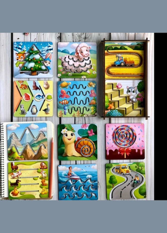 Дерев'яні трафарети для дітей (ПСФ094) PSF094 маленькі 12 шт Ubumblebees (302010208)