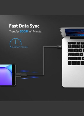 Переходник даптер US157 USB Type-C to Micro USB Black (30391) Ugreen (300523769)