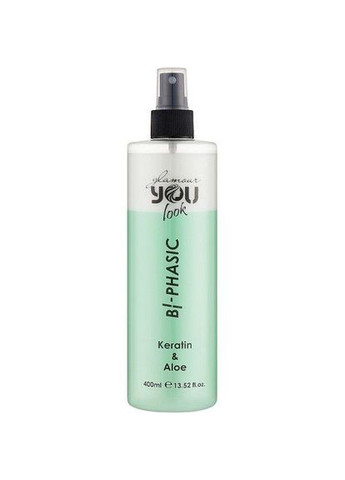 Двофазний спрей-кондиціонер Glamour Bi-Phasic Keratin & Aloe 400 мл You look Professional (354820358)