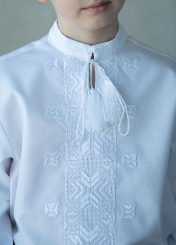 Біла сорочка для хлопчиків Едельвіка візерунок геометричний бавовна, поліестер (322421833)