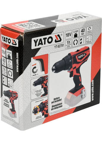 Дриль-шуруповерт акумуляторний Без Акумулятора YT-82781 YATO (365330200)