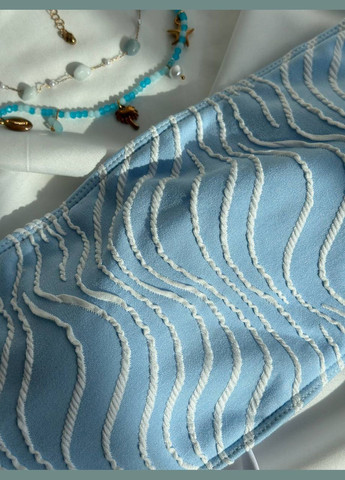 Блакитний жіночий роздільний купальник бандо з завищеними плавками talisman блакитний No Brand