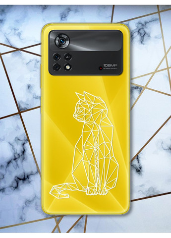 Прозорий чохол на Xiaomi Poco X4 Pro Кіт (принт 125) Creative (359489132)