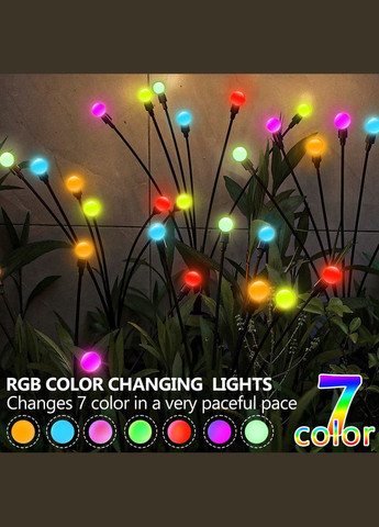 Вуличний світильник на сонячній батареї 2 mode Кульки 10 LED RGB No Brand (331146164)
