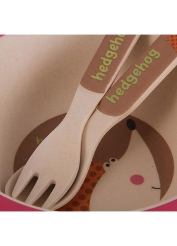 Дитячий набір Їжачок з бамбукового волокна миска вилка ложка для дитини посуд для їжі Fissman (368990232)