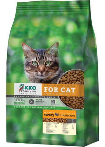 Сухой корм для кошек с индейкой 10 кг (4820249130018) Екко Гранула (279572526)