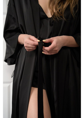 Халат женский шелковый макси BOHO HOME черный Handy Wear (322858098)