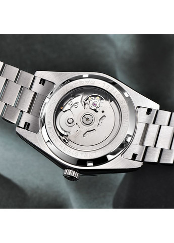 Часы механические с автоподзаводом для мужчин серебристые водонепроницаемые с календарем ProDobro (367266151)