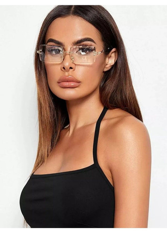 Солнцезащитные очки унисекс без оправы Rio прозрачные с золотом No Brand (307091375)