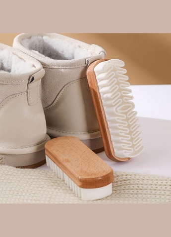 Щітка для делікатного догляду за замшею нубуком та кашеміром з гумовим ворсом у дерев'яній колодці No Brand (322594649)