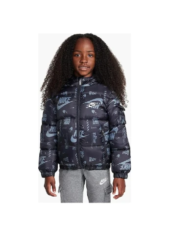 Чорна куртка дитяча чорно-сіра 86m123-023 Nike DNA LOGO PUFFER