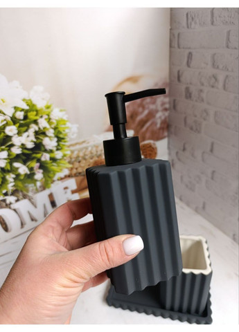 Набір аксесуарів для ванної кімнати 9277-022 керамічний 3 предмети Сірий ELISEY (370069450)