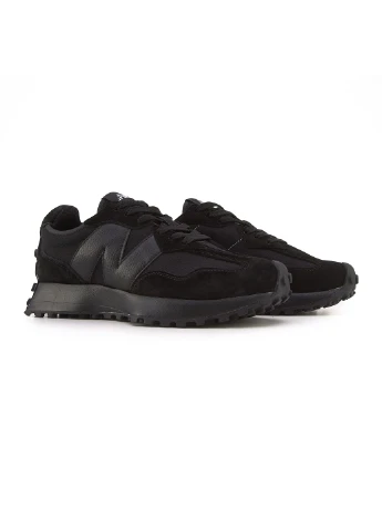 Чорні кросівки чоловічі new balance 327 full black нью беланс 327 чорні демісезон No Brand