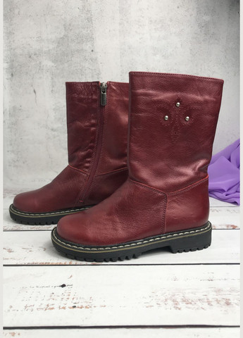 Осенние сапоги демисезонные детские на девочку том.м красный (836) Том.М с перфорацией