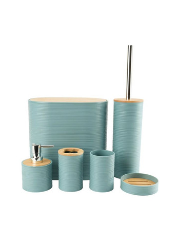 Набор аксессуаров 6в1 для ванной комнаты и душа, урна, дозатор для мыла, мыльница, стаканы, ершик No Brand (363044864)