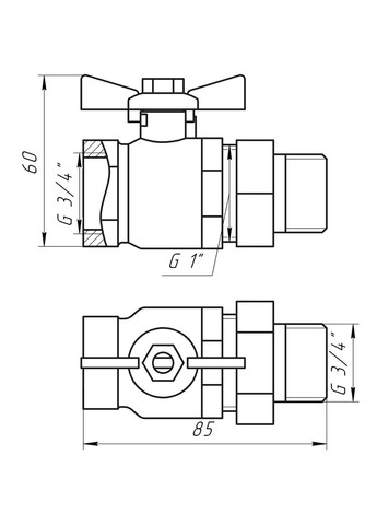 Кран шаровой прямой с американкой 3/4″ SENA 154104 ARCO (300220330)