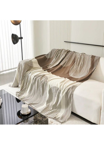 Плед покрывало для дивана и кровати, чехол для мягкой мебели 180х230 см, бело с узором. No Brand (363044489)