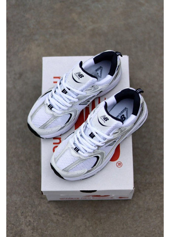 Білі Осінні кросівки чоловічі new balance 530 white silver navy blue нью беланс 530 No Brand