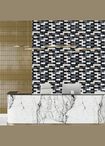 Самоклеящаяся полиуретановая плитка черный серый молочный кирпич 305х305х1мм D (3DPanda-1329) Sticker Wall (323155108)