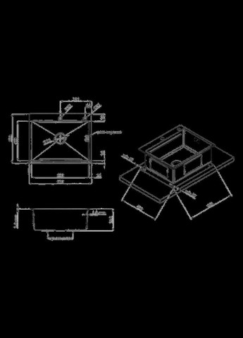 Комплект кухонної мийки KRP Schwarze - 6350HM PVD (3.0/1.0 мм) Kroner (336937045)