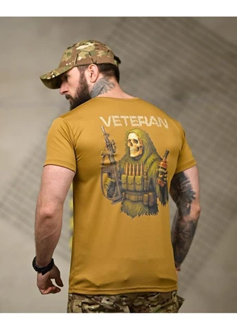 Тактична футболка SELION Veteran Чоловіча футболка військова армійська Ветеран No Brand (393646130)