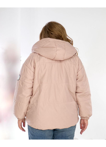 Персиковая демисезонная женская весенняя куртка из плащевки — замеры в описании куртка-пальто Vione