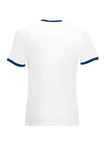 Комбинированная футболка мужская valueweight ringer белый с темно-синим (0611680zal) с коротким рукавом Fruit of the Loom