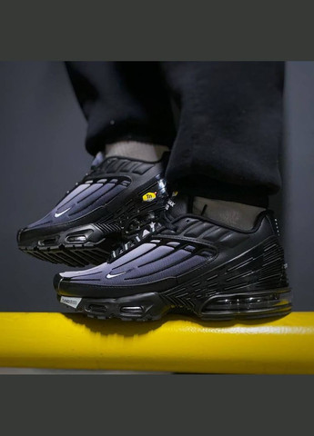 Чорні Осінні чоловічі кросівки nike black/white No Brand AIR MAX PLUS 3