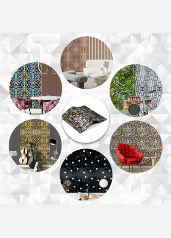 Самоклеющаяся алюминиевая плитка Разноцветные квадратики 300х300х3мм Sticker Wall (300372585)