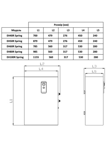 Водонагреватель (бойлер) электрический накопительный EH50R Spring накопительный WILLER