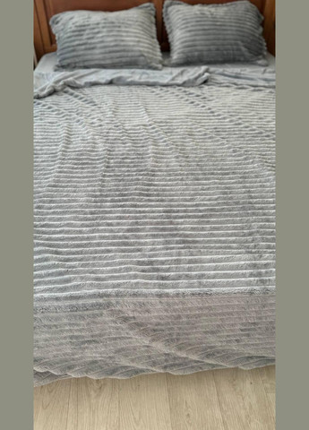 Постільна білизна з велюру шарпей тепла Євро Сірий (П4К-sharpey003/4) No Brand (308754800)