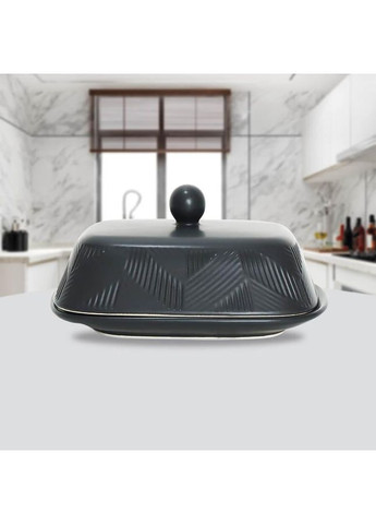 Масленка керамическая MR-20003-45 Geometry Black для сливочного масла. Maestro (362459168)