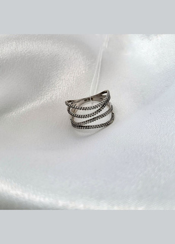 Кольцо серебряное женское кольцо широкое с Белыми Камнями 19.5 размер серебро 925 пробы Родованное 1429 2.8 No Brand (306743075)