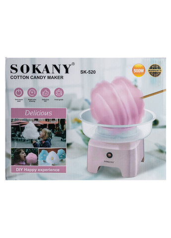 Апарат для солодкої вати настільний, рожевий Sokany SK-520 (302240033)