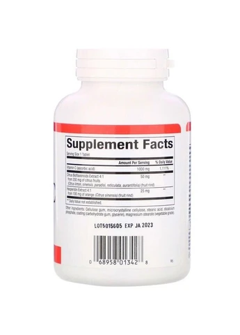Вітамін C, Vitamin C,, 1000 мг, 180 таблеток 1208 Natural Factors (374018176)