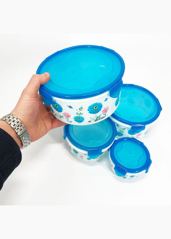 Набір пластикових судків UN-1512. Колір: блакитний Unique (364663810)