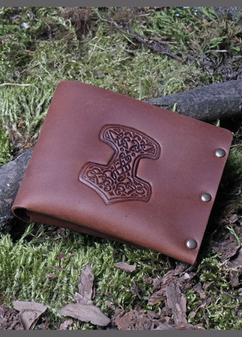 Гаманець на заклепках Молот тора натуральна шкіра Crazy horse з відділеннями для карток Коричневий Turtle (302660136)