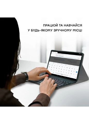 Чохол Premium для Samsung Galaxy Tab A7 T500 з Bluetooth клавіатурою Black, еко-шкіра, чорний колір Airon (395596988)