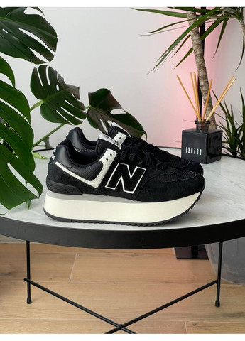 Кросівки жіночі New Balance 574+ Black | Нью Беланс 574+ чорні No Brand чорні демісезони (355888604)