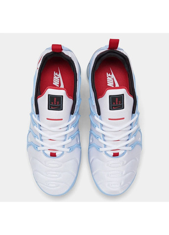 Белые мужские кроссовки air vapormax plus white/light blue Nike