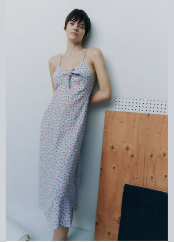 Комбінована сукня з квітковим принтом Zara з квітковим принтом