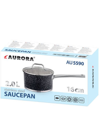 Ковш со стеклянной крышкой 5590AU 2 л 16 см Aurora (361399990)