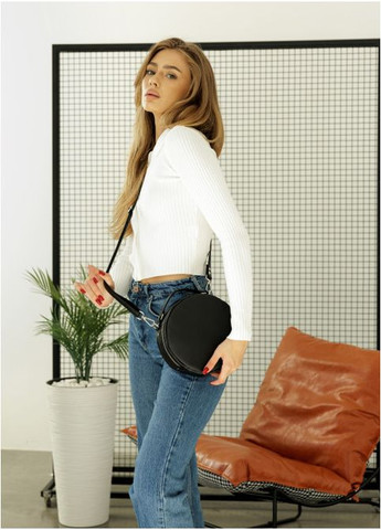 Жіноча сумка кросбоді через плече з екошкіри Чорна (9410201020) Sambag (360752327)