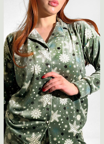 Сіра зимня піжама з віскози сорочка + брюки Pijamoni 7120-12 gray