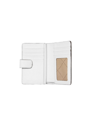 Женский кошелек Leather Wallet (OPTIC WHITE) Michael Kors Medium Crossgrain (360802213)