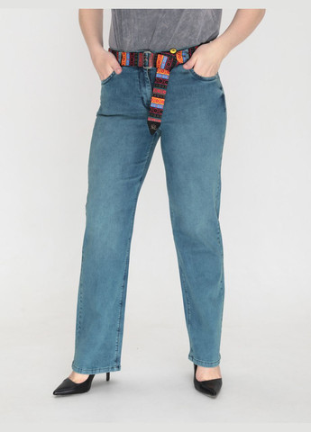 Джинсы женские зеленые тонкие прямые со стрейчем Пряма Adorati - (322999511)