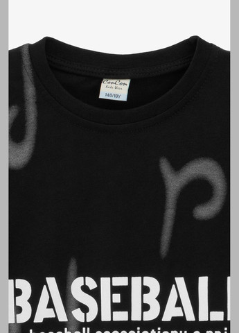 Черная футболка с принтом для мальчика 12135 128 см черный shop (2000990886941) Baby Show